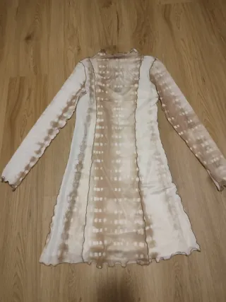 Vestido Marrón y Beige