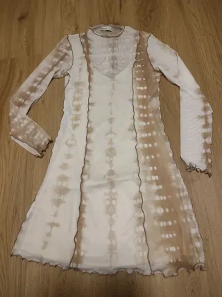 Vestido Marrón y Beige