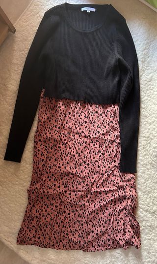 Vestido premamá con jersey manga larga a juego