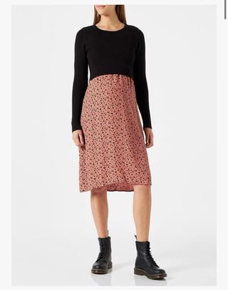 Vestido premamá con jersey manga larga a juego