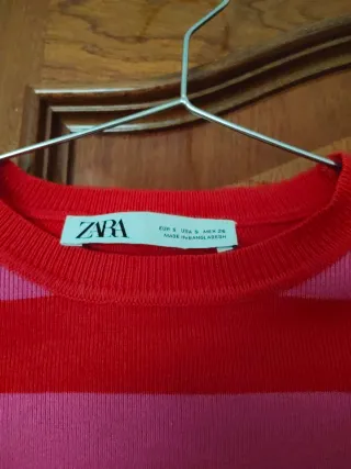 Jersey Zara Rayas Rosas y Rojas