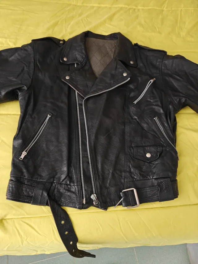 Chaqueta Piel Vintage Negra