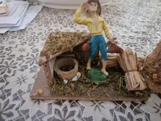 3 figure Presepe con statuetta pastore e accessori