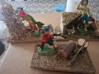 3 figure Presepe con statuetta pastore e accessori