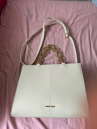 Bolso Bershka Beige y Dorado