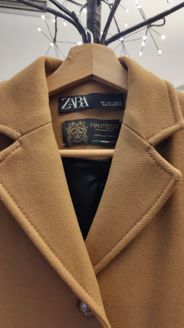 Abrigo Zara Manteco color camel Talla S