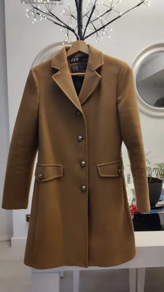 Abrigo Zara Manteco color camel Talla S