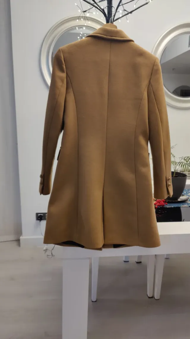 Abrigo Zara Manteco color camel Talla S