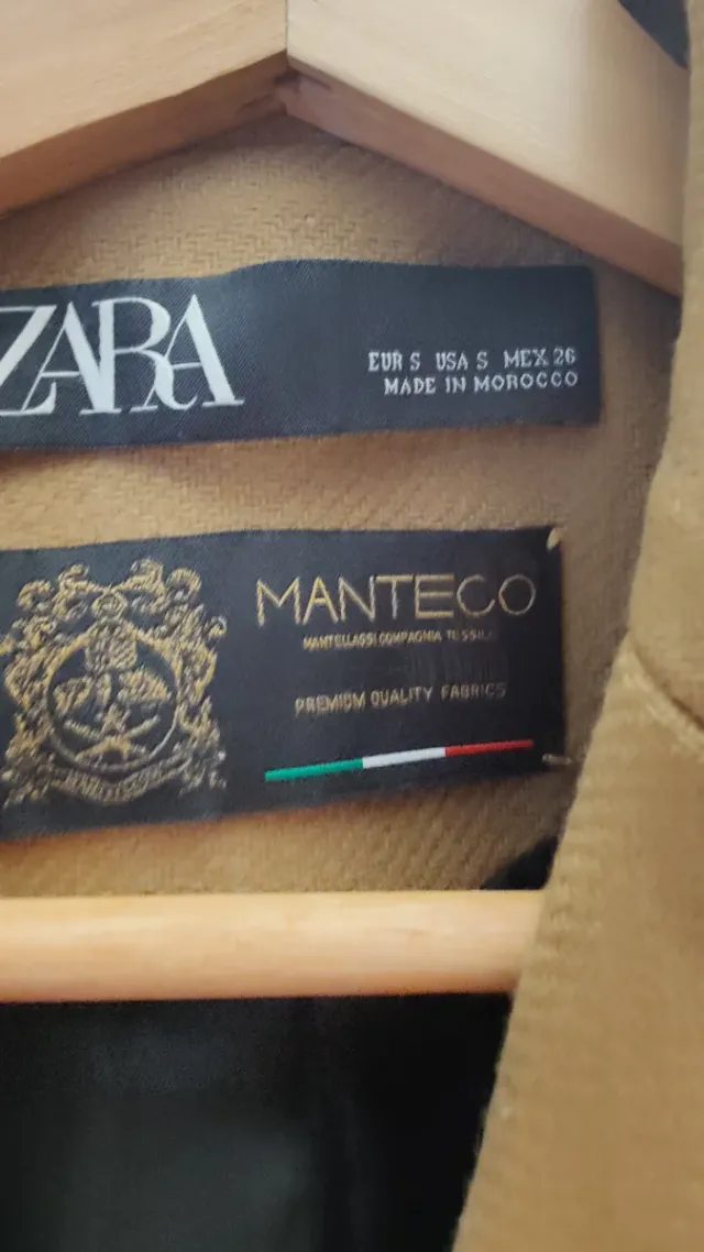 Abrigo Zara Manteco color camel Talla S