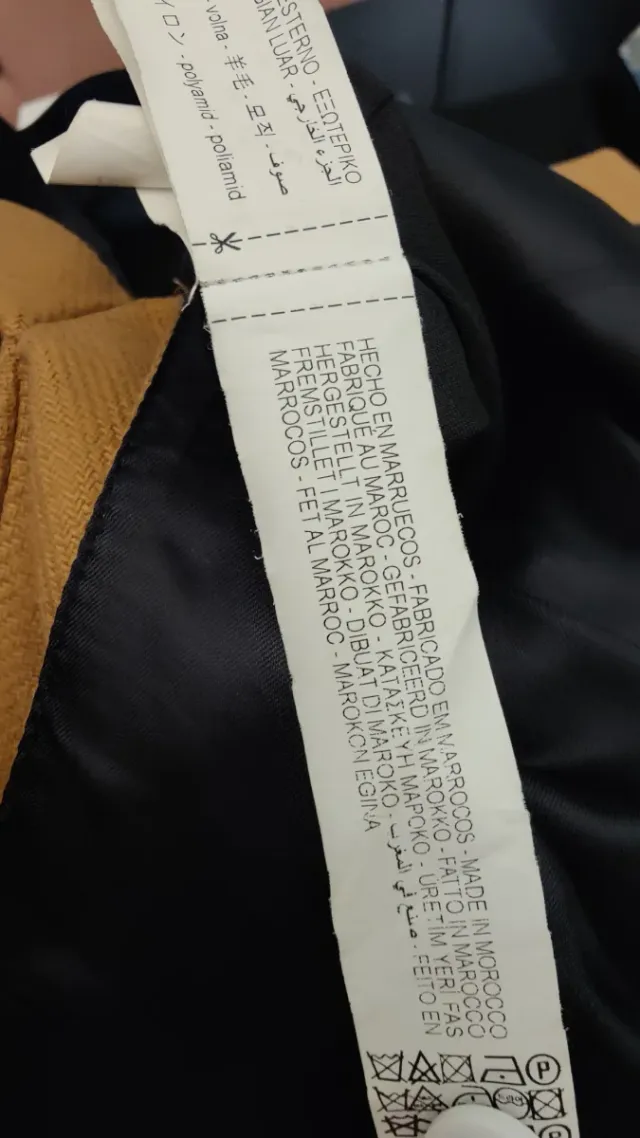 Abrigo Zara Manteco color camel Talla S