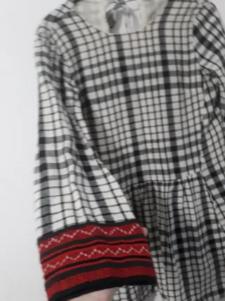 Vestido Zara cuadros manga larga