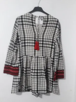 Vestido Zara cuadros manga larga