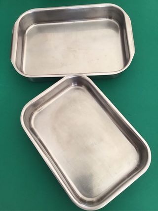 Set 4pezzi: 2 teglie rettangolari 1 tonda ,1 pento