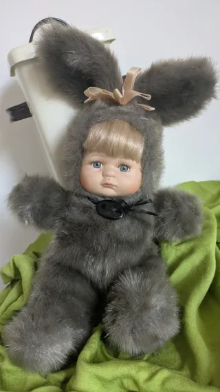 Bambola coniglio vintage peluche