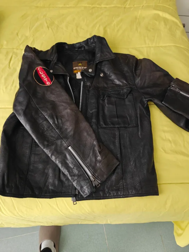 Chaqueta Custo Piel Vintage Negra