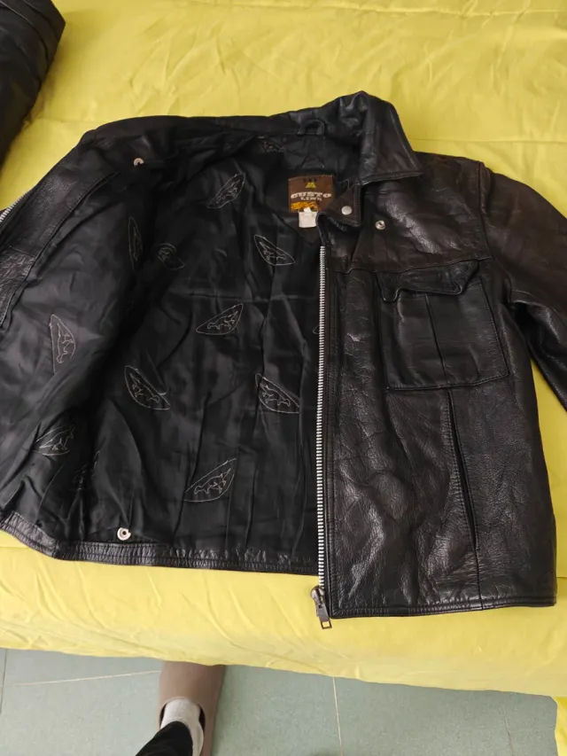 Chaqueta Custo Piel Vintage Negra