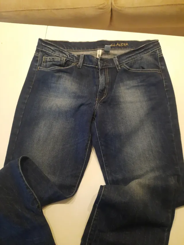 Pantalón vaquero Mango chica azul