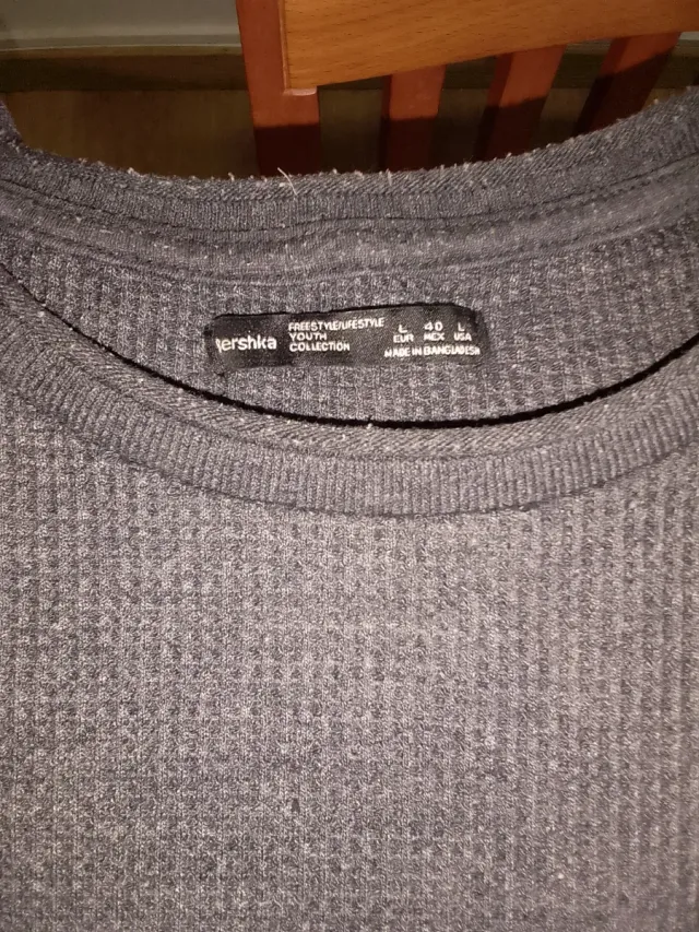 Jersey gris de manga larga