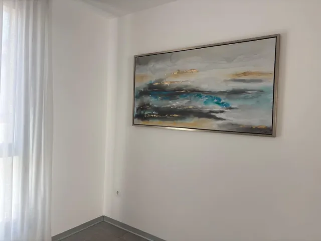 Cuadro moderno dorado y gris