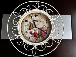 Reloj de pared Vintage Flores Mariposa
