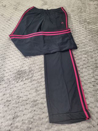 Pantalón Chándal Adidas Negro/Fucsia Talla XS