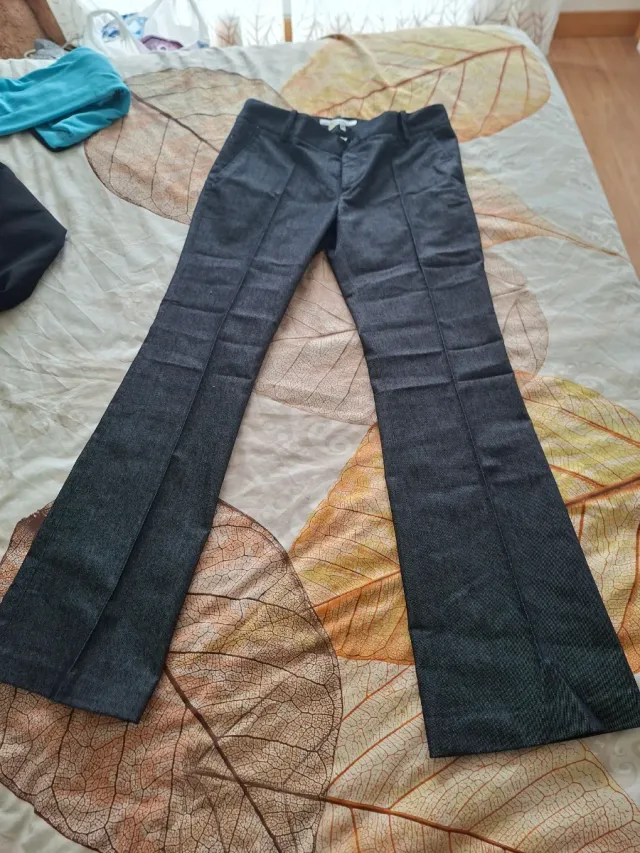 Pantalón vaquero Zara flare azul