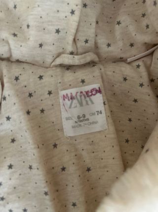 Buzo bebé peluche con capucha y orejas de Zara