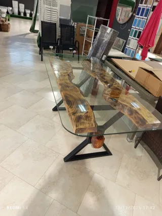 Mesa de centro madera y cristal