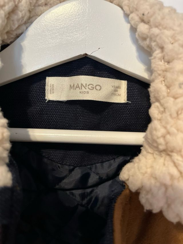 Chaqueta Mango niño azul y camel
