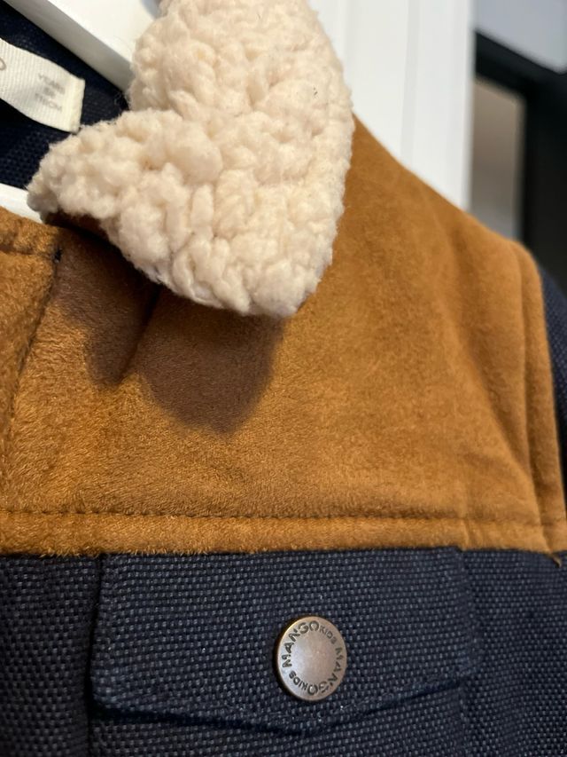 Chaqueta Mango niño azul y camel