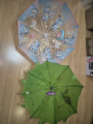 Pack 2 Paraguas Infantiles Bluey y Hada