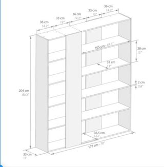 Estantería gris cemento