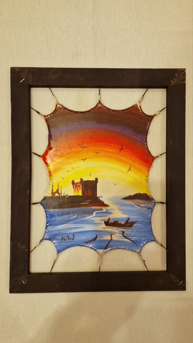 Quadro Arte Africano Cornice in Legno