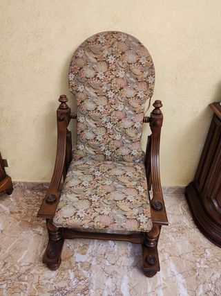 2 sedie Luigi Filippo in legno e tessuto