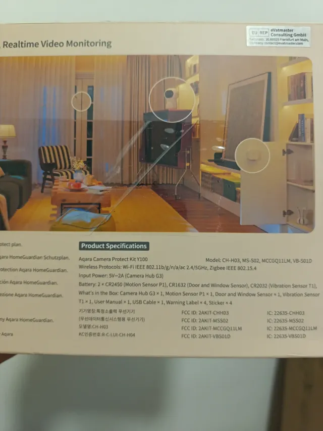 Kit Seguridad Aqara Y100 Cámara Hub G3 + 3 sensore
