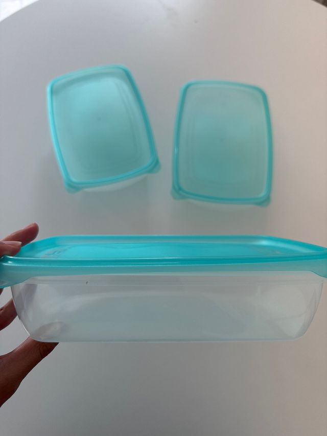 Set 3 recipientes Plástico Turquesa