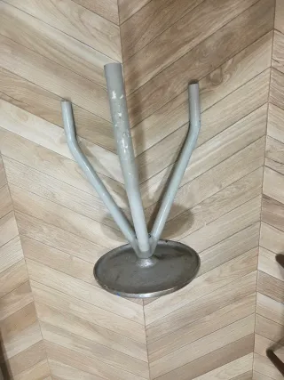 Taburete Metálico Vintage Gris y Plateado