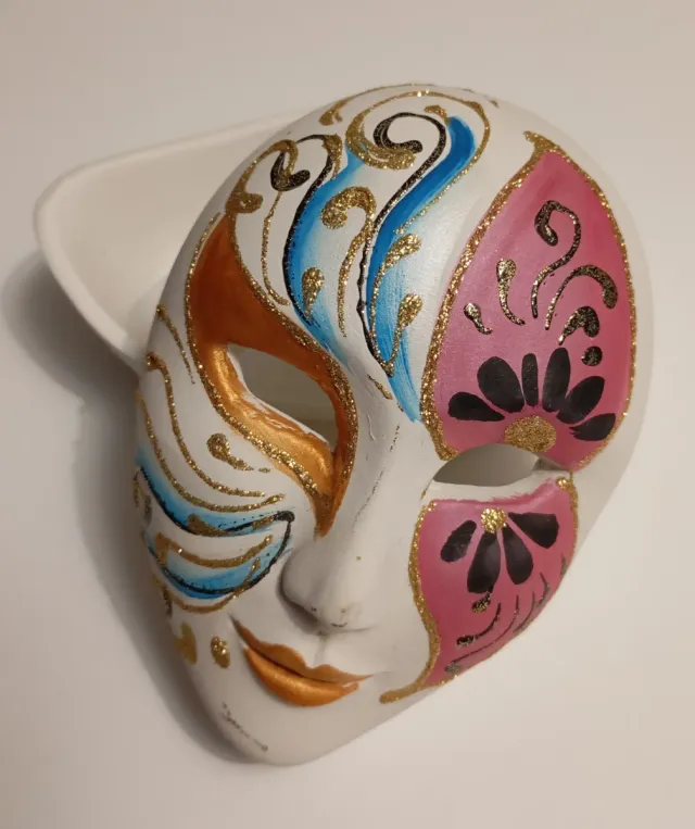 Maschera veneziana portaoggetti decorata