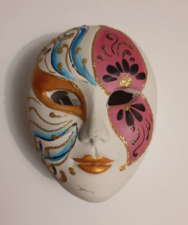 Maschera veneziana portaoggetti decorata