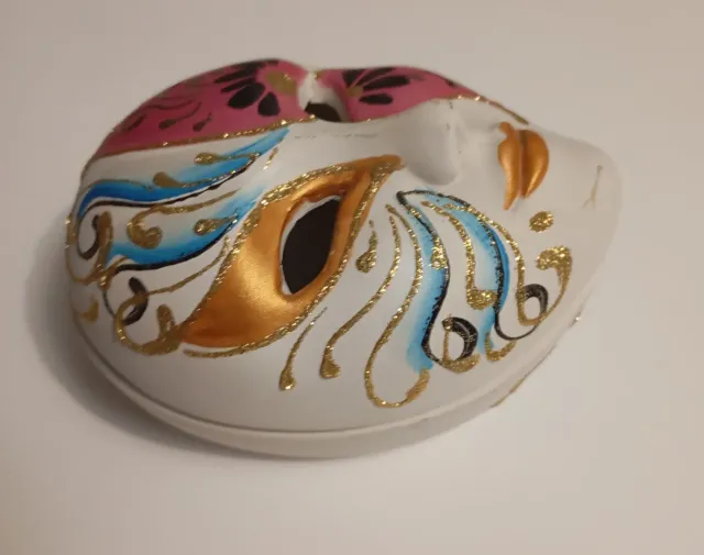 Maschera veneziana portaoggetti decorata