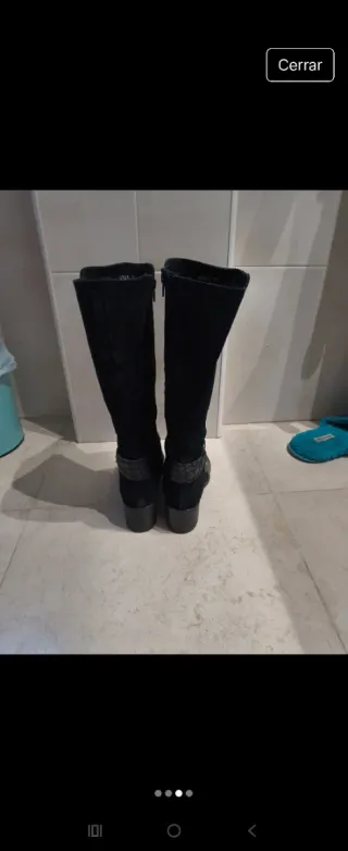 Botas de piel y ante negras