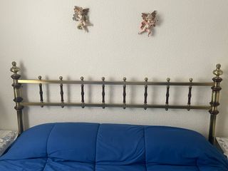 Cabecero de latón y madera 150x110