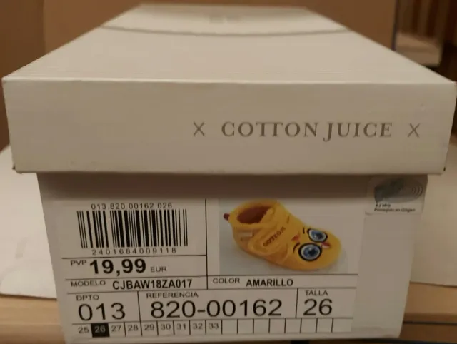 Zapatillas de casa algodón amarillo Desde 26 al 32