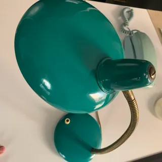 Flexo Vintage Metálico Verde y Dorado