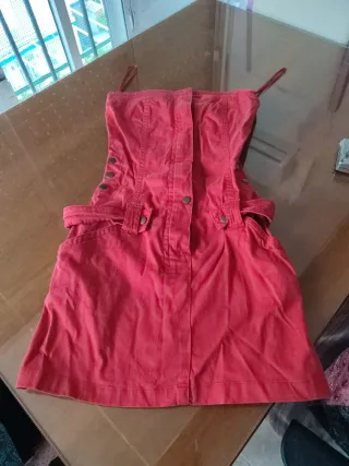 Vestido Mango Rojo Sin Mangas