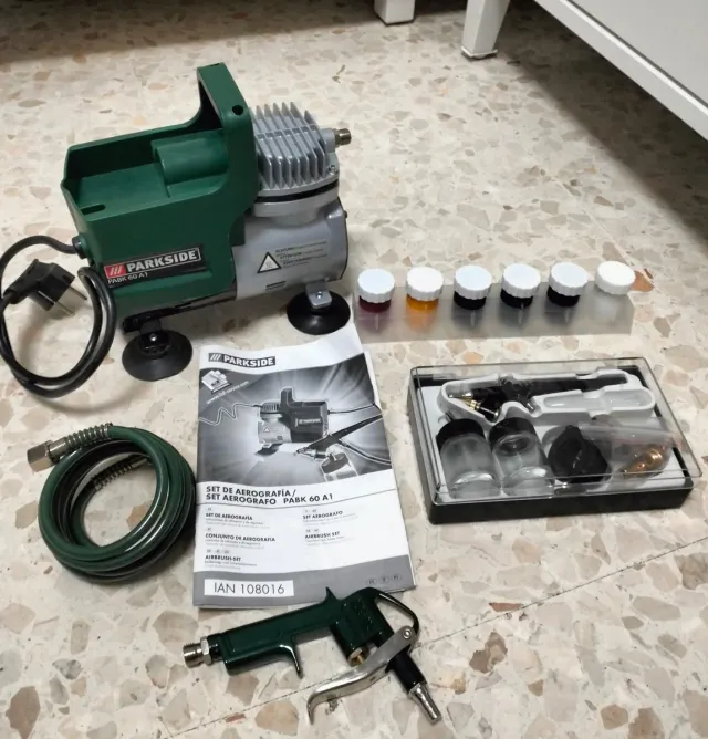 Set Aerografía Parkside PABK 60 A1 Nuevo