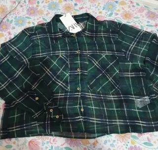 Camisa cuadros Zara mujer
