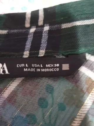Camisa cuadros Zara mujer