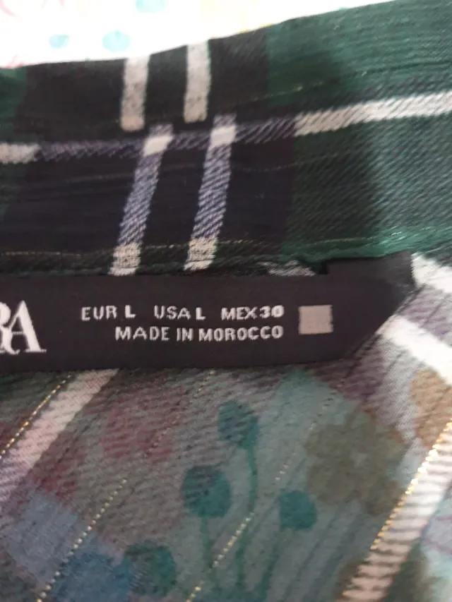 Camisa cuadros Zara mujer