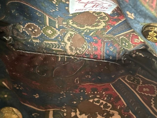 Borsa vintage in pelle marrone cioccolato